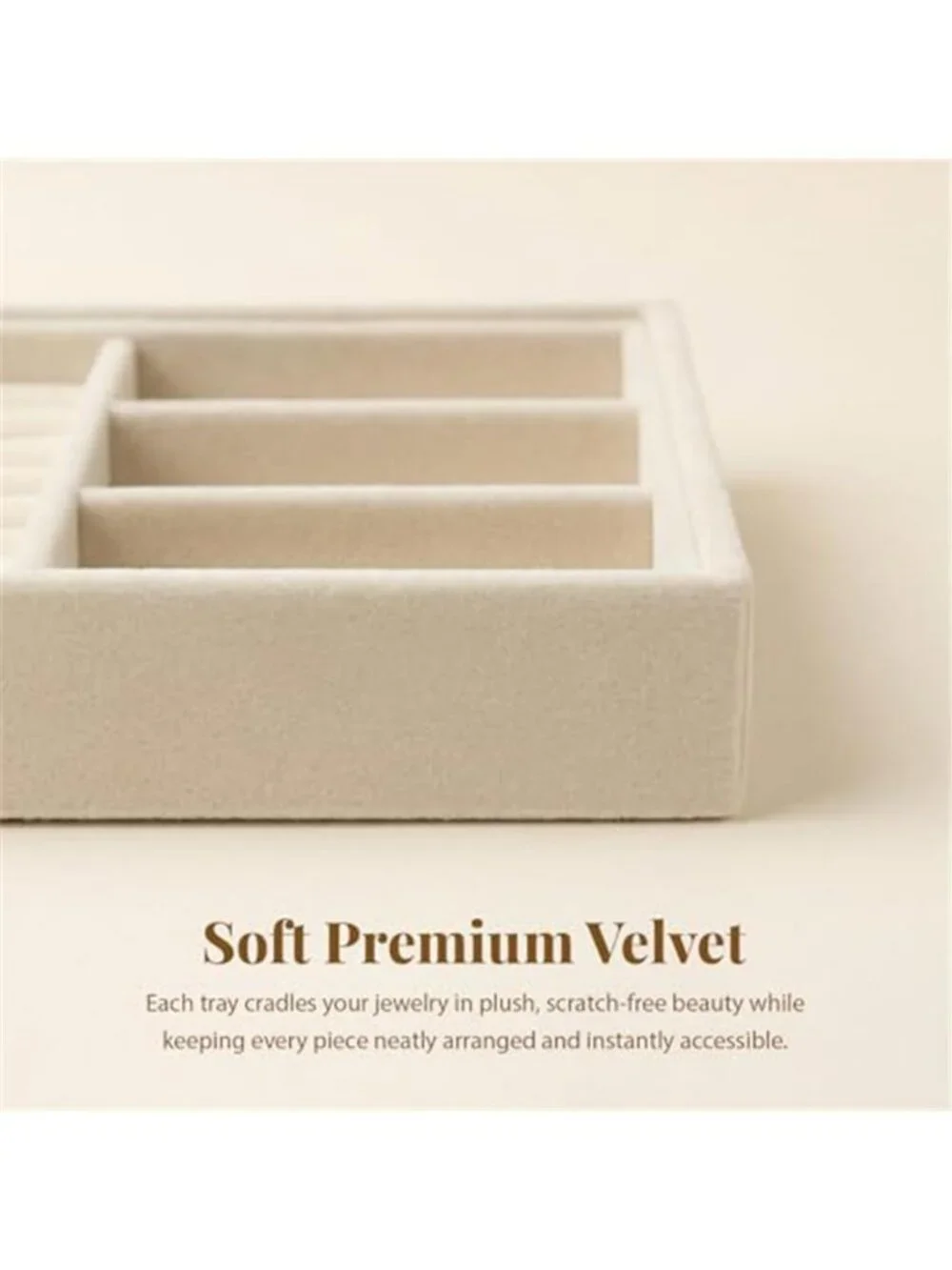 8 Pack Velvet Jewelry Trays, Stackable Jewelry Organizer Trays for Drawers
